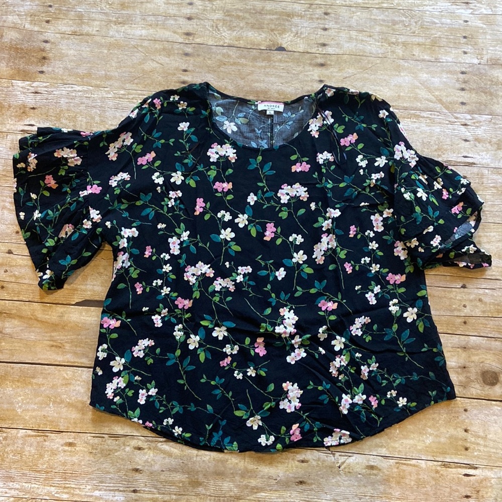 Black Floral Blouse
